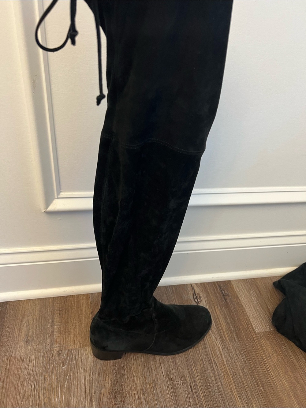 Stuart Weitzman Black Over-the-Knee Suede Riding Boots